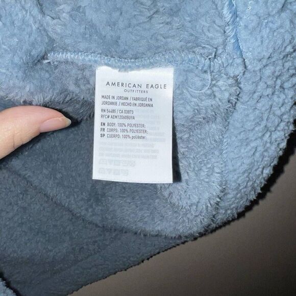 American Eagle Pullover half Zip Teddy Bear Fleece Sweater Size L - Picture 8 of 8